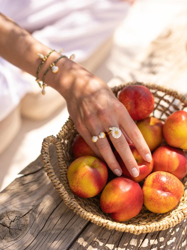 Nach Bijoux Bague Perruche Sur Pissenlit Blanc