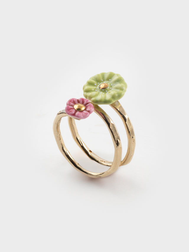 nach bijoux Bague spirale à fleurs
