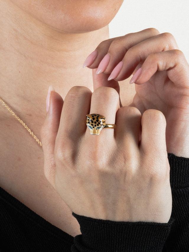 Nach Bijoux Bague Tête De Léopard
