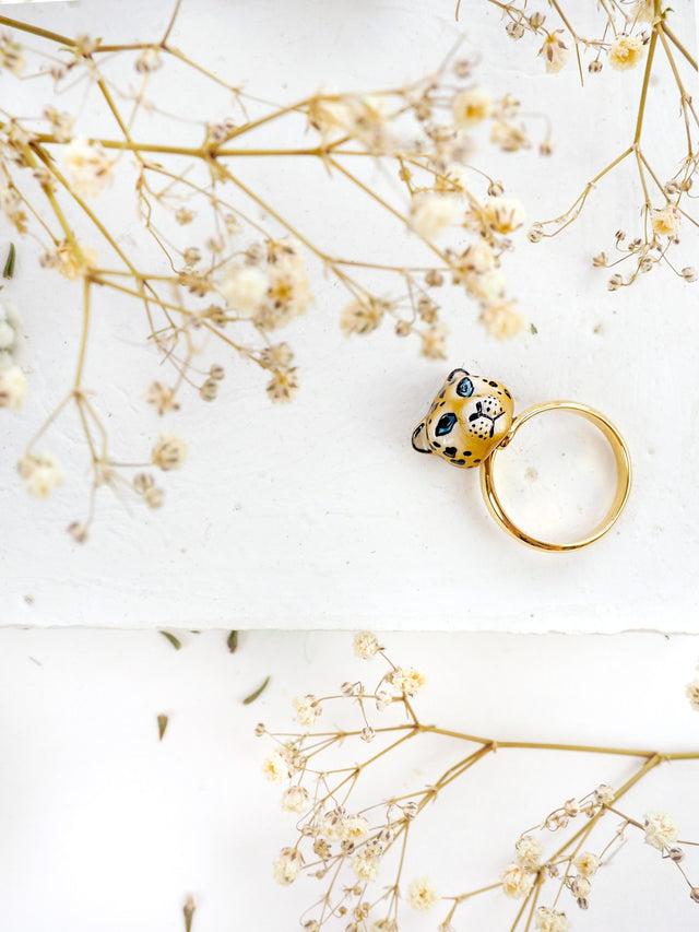 Nach Bijoux Bague Tête De Léopard