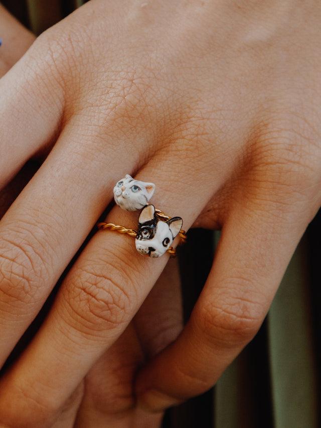 Nach Bijoux Bague Torsadée Bouledogue