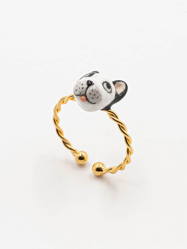 nach bijoux Bague torsadée bouledogue