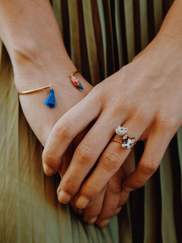 Nach Bijoux Bague Torsadée Chat Tabby