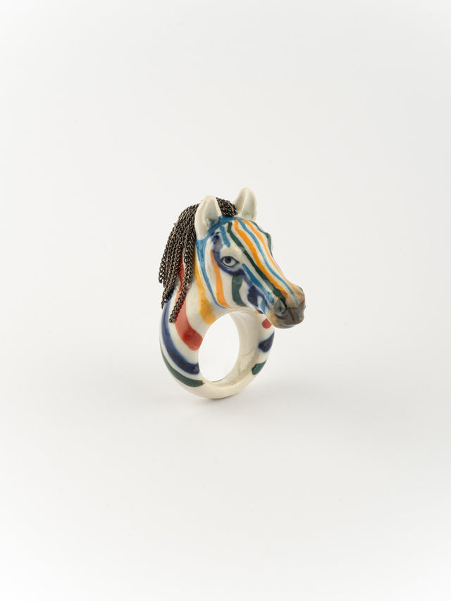 nach bijoux Bague zèbre coloré