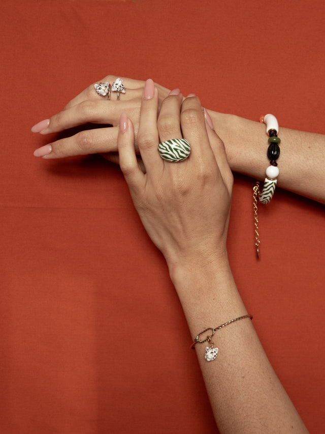 Nach Bijoux Bague Zèbre Vert