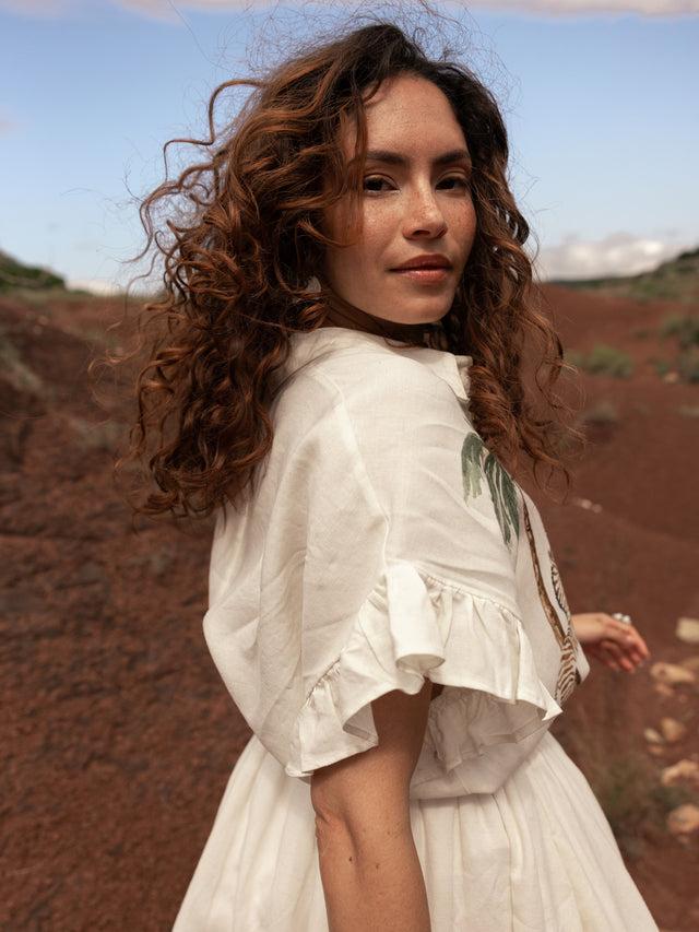 Nach Bijoux Blouse Palmiers à Volants - Indomptable