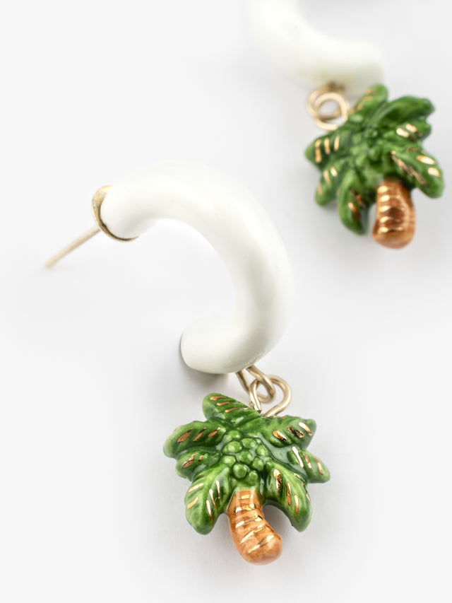 Nach Bijoux Boucles D'oreilles Blanches Palmier