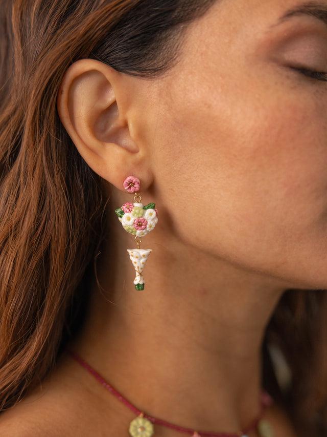 Nach Bijoux Boucles D'oreilles Bouquet De Fleurs