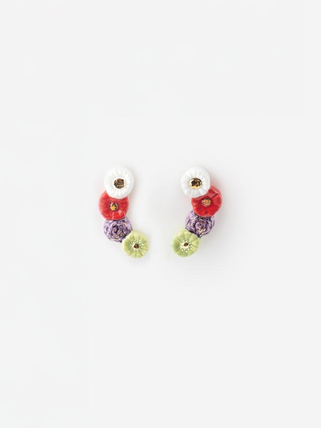 nach bijoux Boucles d'oreilles branche de fleurs