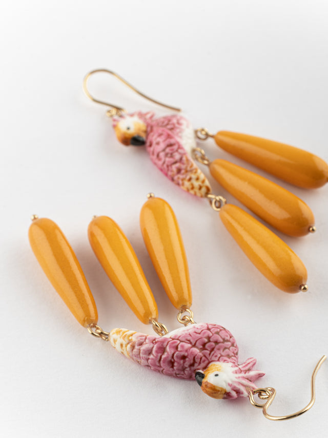 Nach Bijoux Boucles D'oreilles Cacatoès & Gouttes