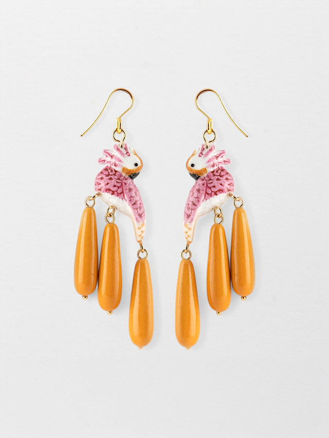 nach bijoux Boucles d'oreilles cacatoès & gouttes