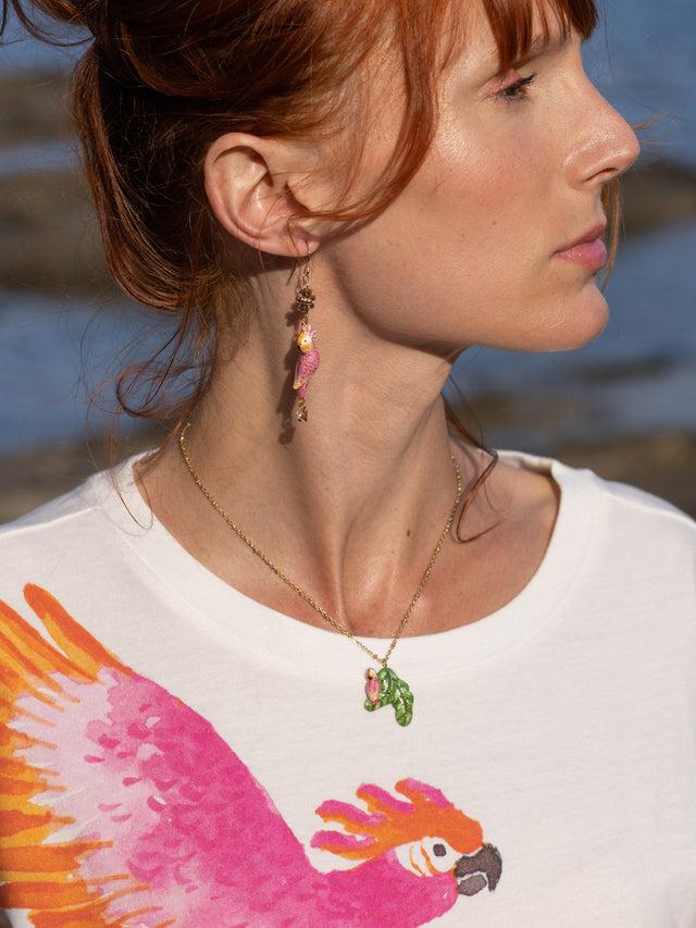 Nach Bijoux Boucles D'oreilles Cacatoès & Pampilles