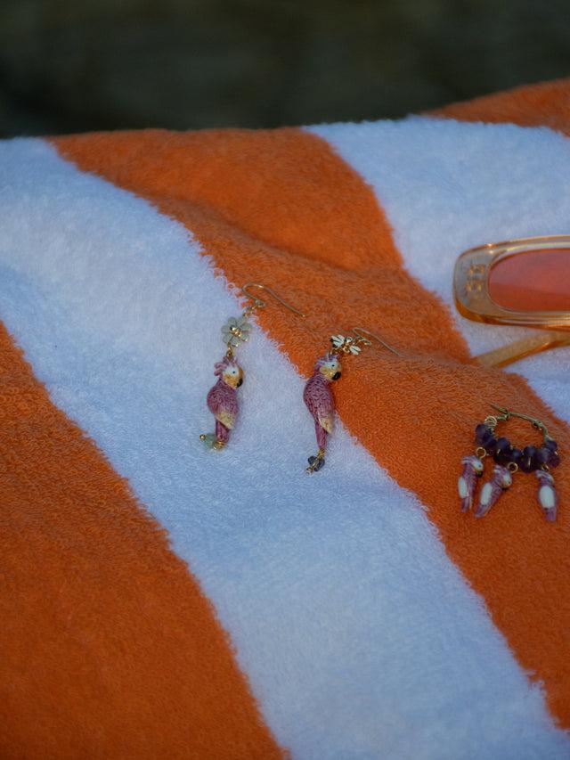 Nach Bijoux Boucles D'oreilles Cacatoès & Pampilles