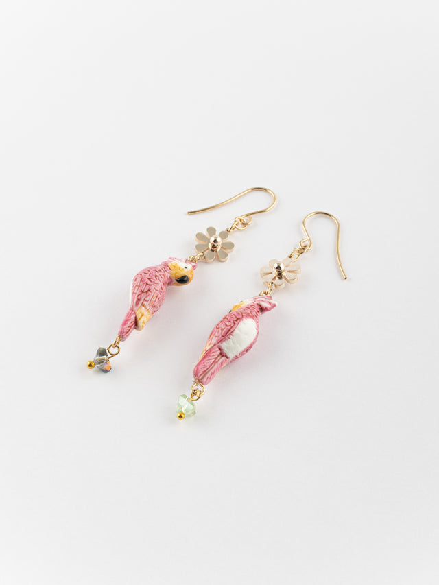 nach bijoux Boucles d'oreilles cacatoès & pampilles