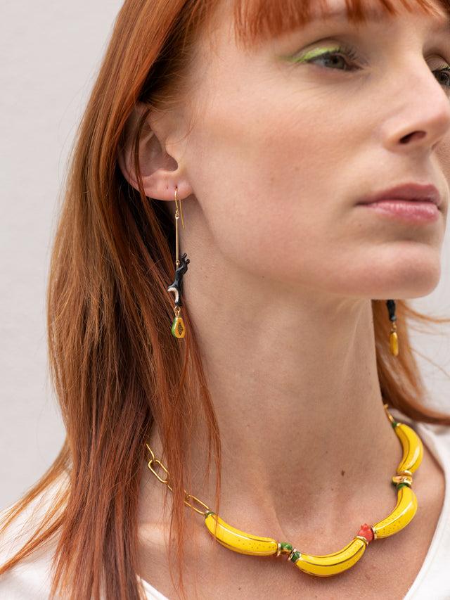 Nach Bijoux Boucles D'oreilles Capucin Noir & Fruits