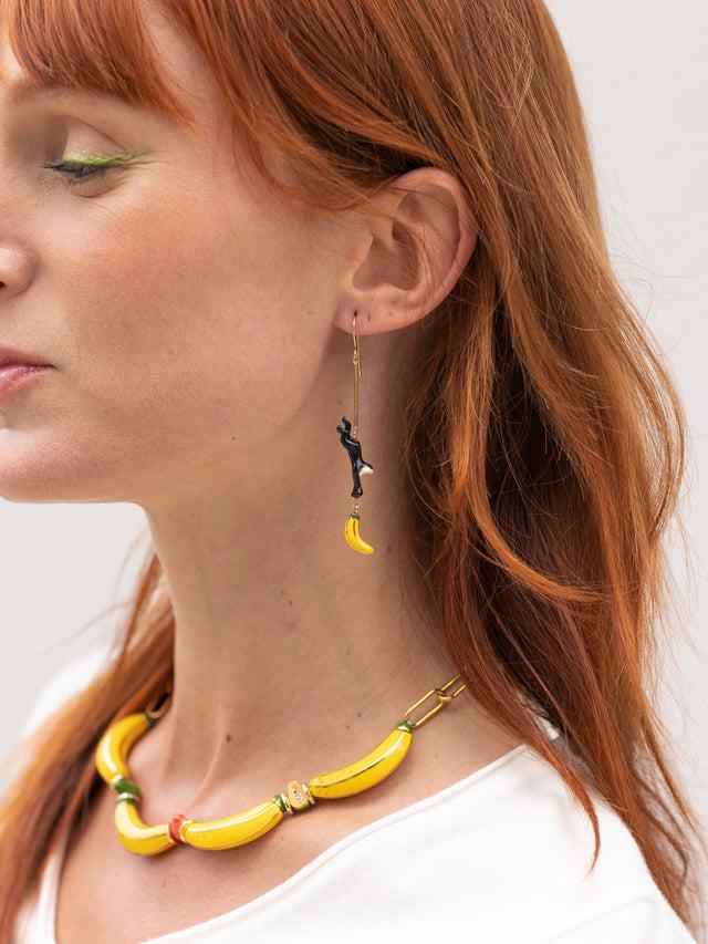 Nach Bijoux Boucles D'oreilles Capucin Noir & Fruits