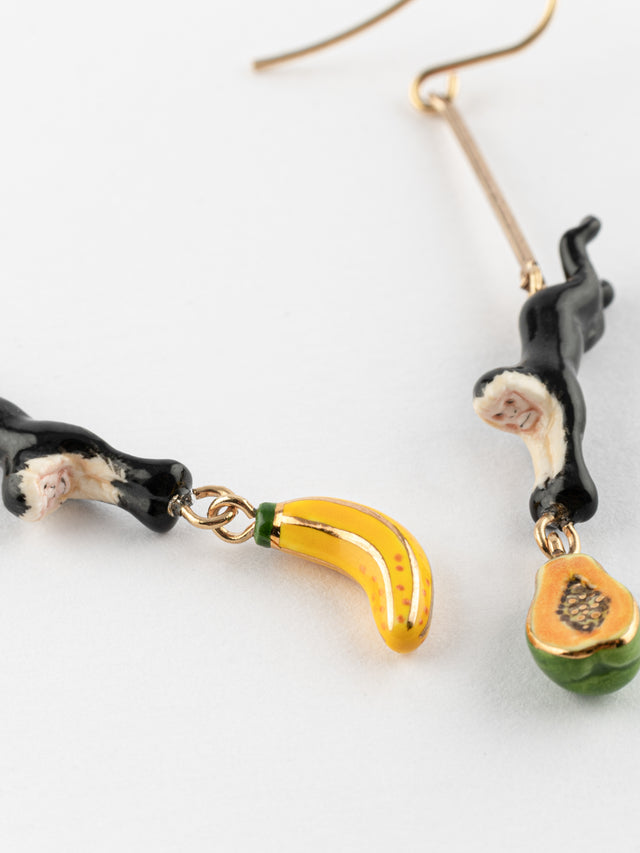 Nach Bijoux Boucles D'oreilles Capucin Noir & Fruits