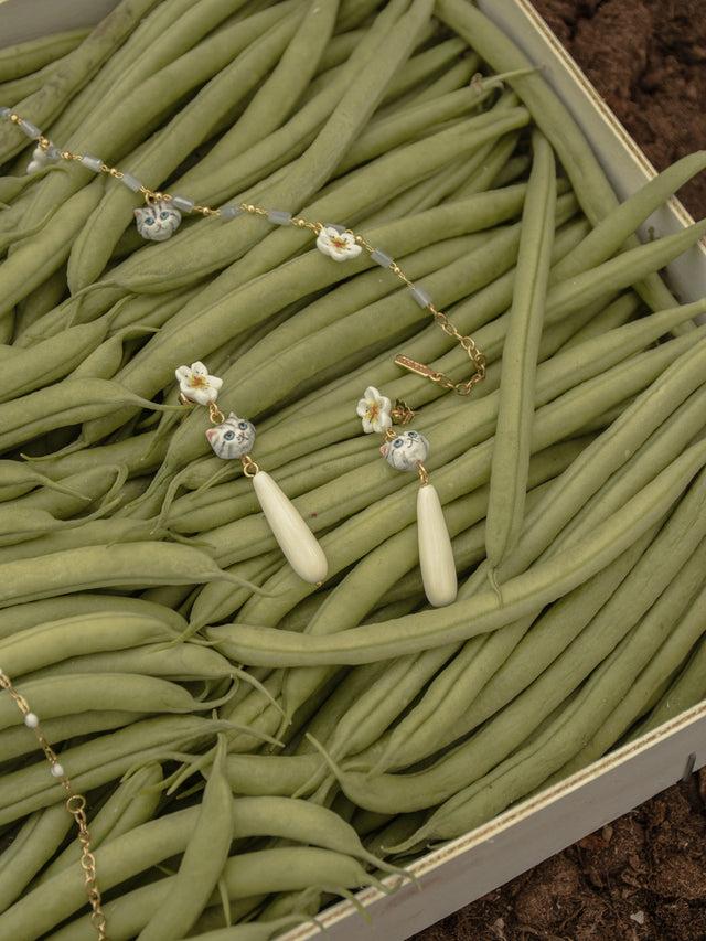 Nach Bijoux Boucles D'oreilles Chaton Tabby & Goutte