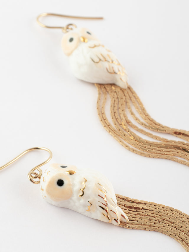 Nach Bijoux Boucles D'oreilles Chouette à Franges