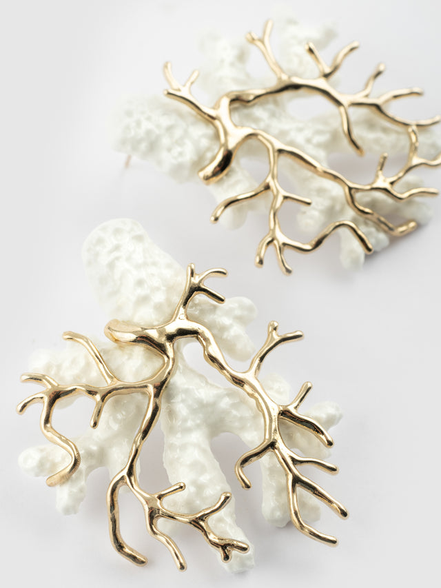 nach bijoux Boucles d'oreilles corail blanc