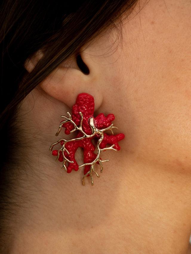 Nach Bijoux Boucles D'oreilles Corail Rouge