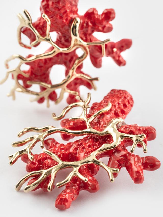 Nach Bijoux Boucles D'oreilles Corail Rouge