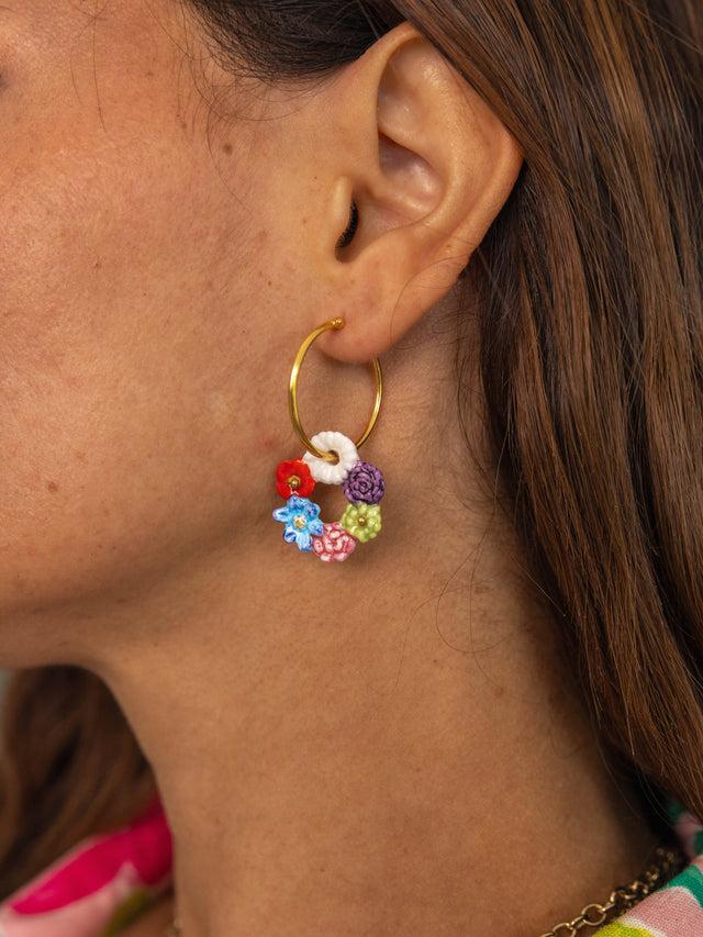 Nach Bijoux Boucles D'oreilles Couronne De Fleurs