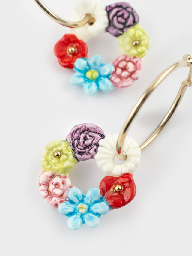 Nach Bijoux Boucles D'oreilles Couronne De Fleurs