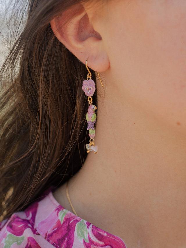 Nach Bijoux Boucles D'oreilles Mi-figue Mi-fleur