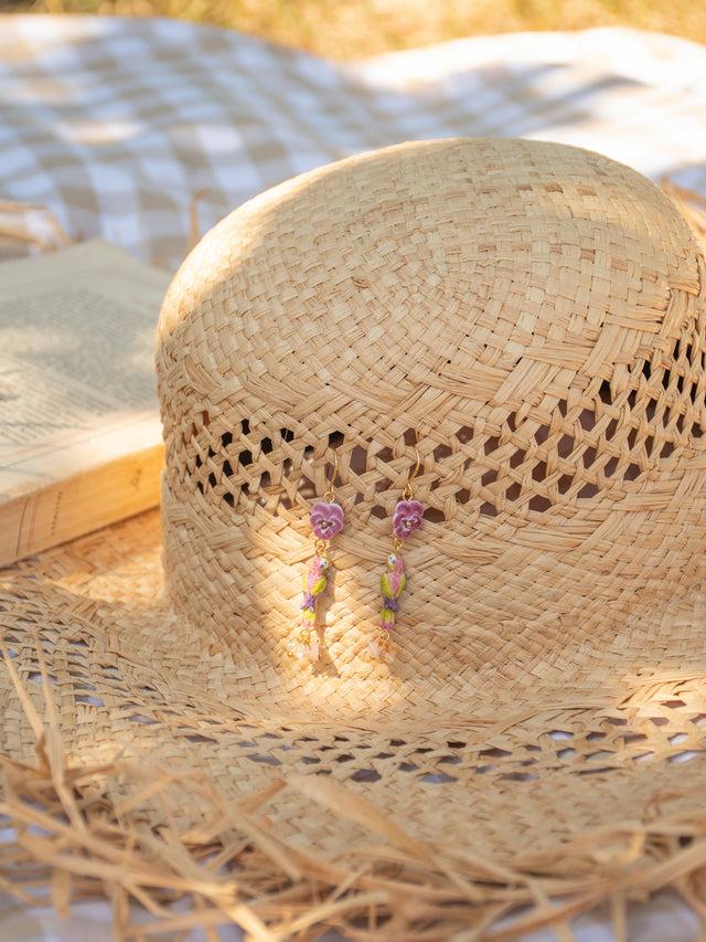 Nach Bijoux Boucles D'oreilles Mi-figue Mi-fleur