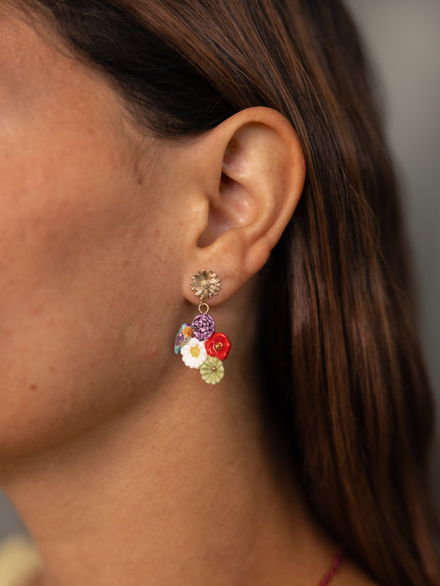 Nach Bijoux Boucles D'oreilles Multifleurs