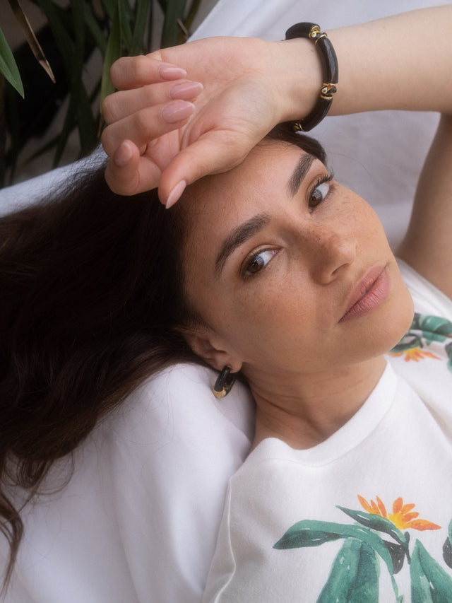 Nach Bijoux Boucles D'oreilles Noir Ethnique