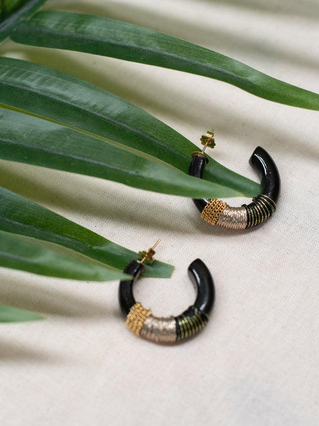 Nach Bijoux Boucles D'oreilles Noir Ethnique