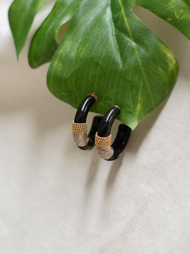 Nach Bijoux Boucles D'oreilles Noir Ethnique