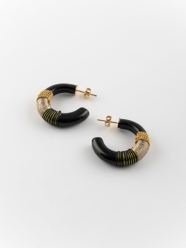 nach bijoux Boucles d'oreilles noir ethnique