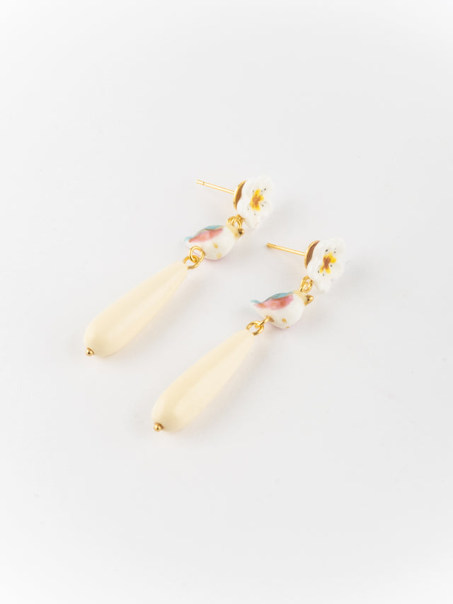 Nach Bijoux Boucles D'oreilles Oiseau Bleu & Goutte