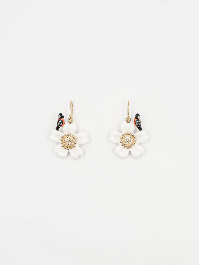 Nach Bijoux Boucles D'oreilles Oiseau & Fleur