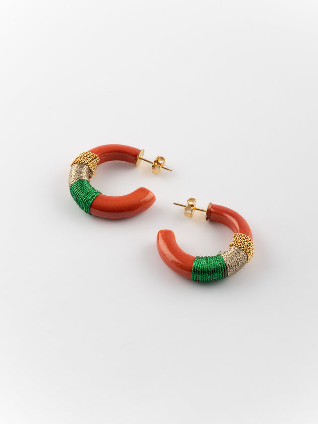 nach bijoux Boucles d'oreilles orange ethnique