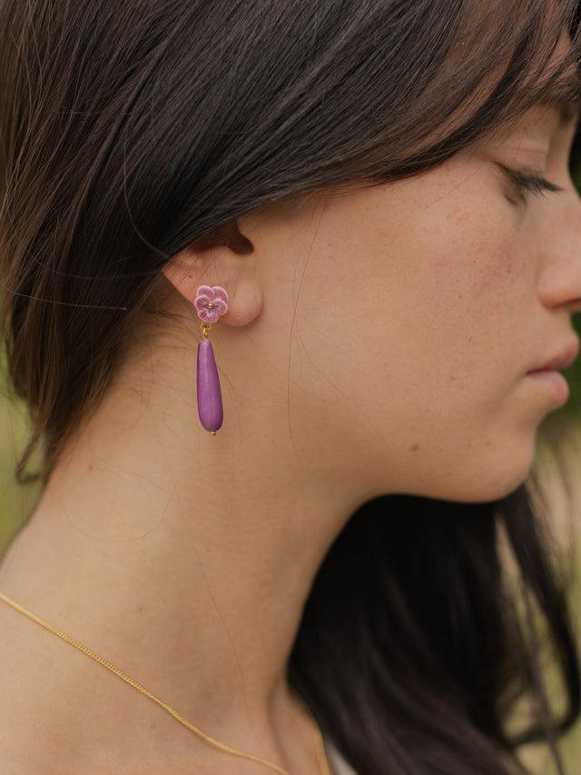 Nach Bijoux Boucles D'oreilles Pensée & Goutte