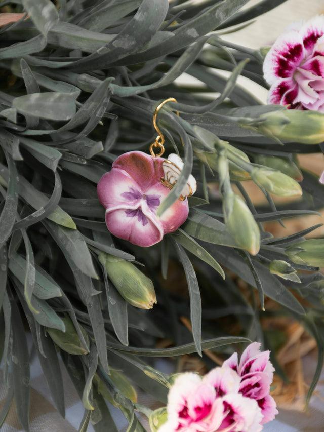 Nach Bijoux Boucles D'oreilles Pensée & Papillon