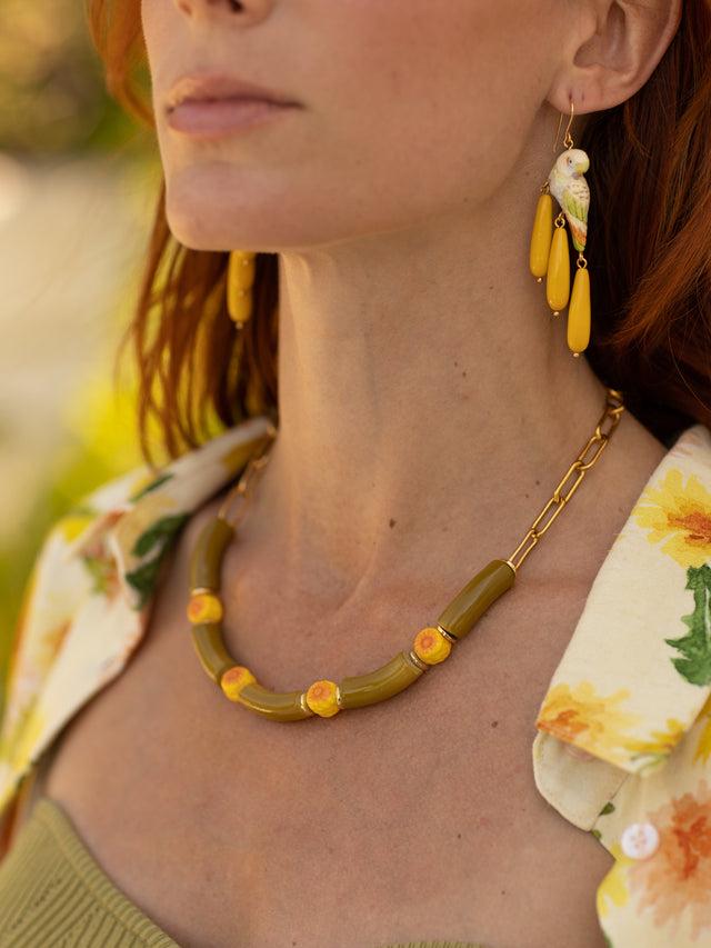 Nach Bijoux Boucles D'oreilles Perruche & Gouttes