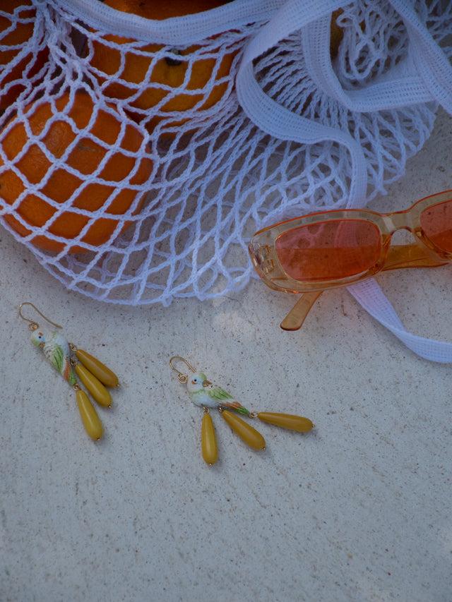 Nach Bijoux Boucles D'oreilles Perruche & Gouttes