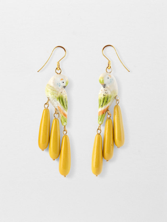 nach bijoux Boucles d'oreilles perruche & gouttes