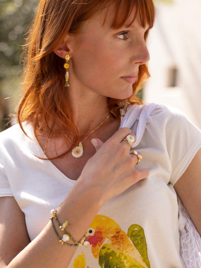 Nach Bijoux Boucles D'oreilles Perruche & Pampilles