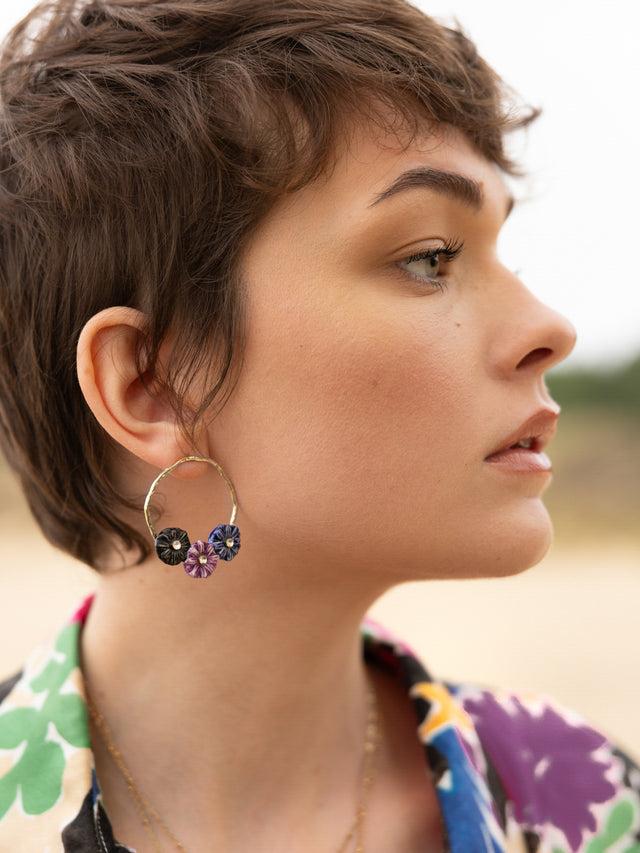 Nach Bijoux Boucles D'oreilles Rondes Chardons