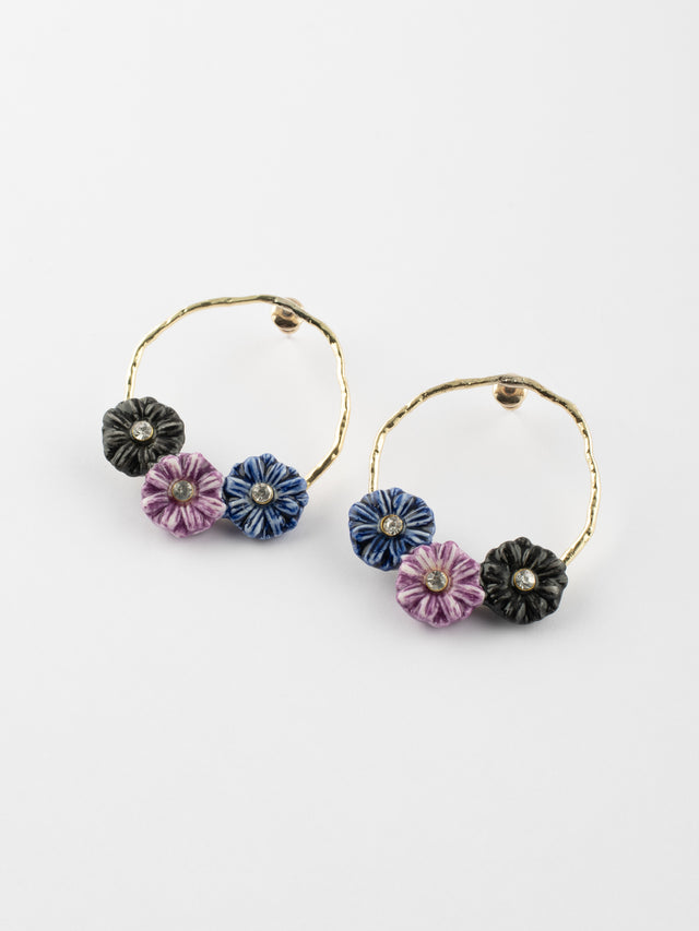 nach bijoux Boucles d'oreilles rondes chardons