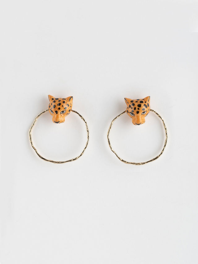 Nach Bijoux Boucles D'oreilles Rondes Léopard