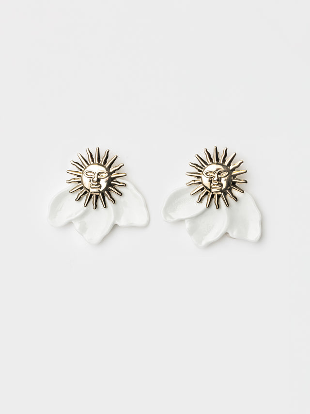 Nach Bijoux Boucles D'oreilles Soleil Blanc