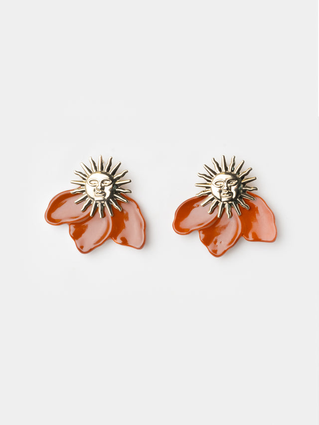Nach Bijoux Boucles D'oreilles Soleil Terracotta