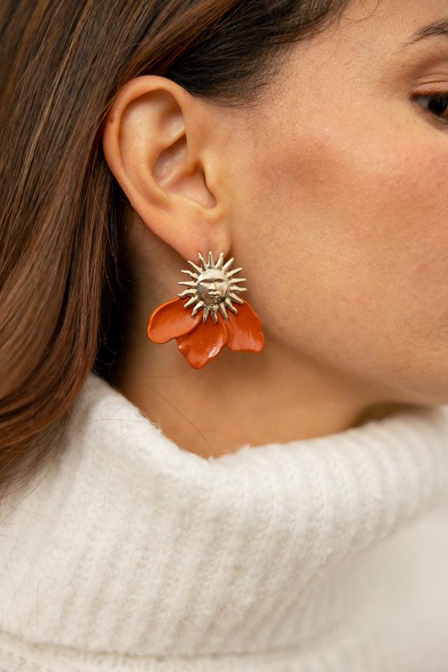 nach bijoux Boucles d'oreilles soleil terracotta